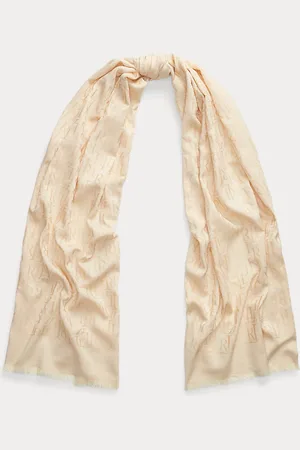 Ralph Lauren Logo Cotton-Blend-Jacquard Scarf