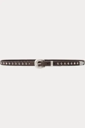 Ralph Lauren Studded Leather Slim Belt