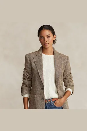 Ralph Lauren Herringbone Linen-Blend Blazer