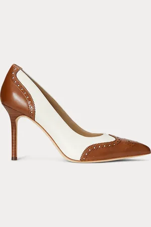 Ralph Lauren Lynden Nappa & Burnished Leather Pump