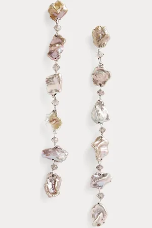 Ralph Lauren Sterling Silver Pearl Strand Earrings