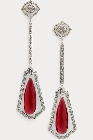 Ralph Lauren Crystal Swing-Bar Earrings