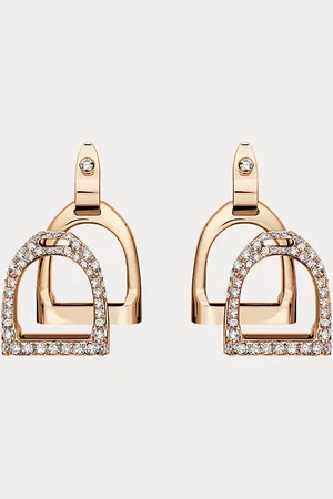 Ralph Lauren Pave Diamond Double-Stirrup Earrings
