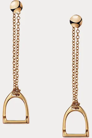Ralph Lauren Rose Stirrup Chain Earrings