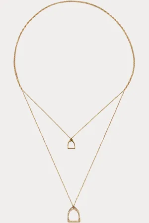 Ralph Lauren Pave Double-Stirrup Lariat Necklace