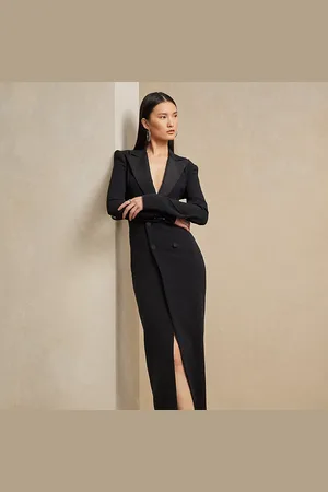 Ralph Lauren Kristian Silk Tuxedo Dress