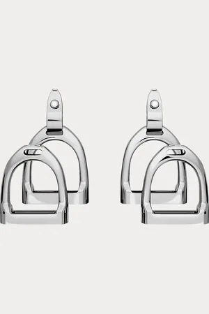 Ralph Lauren Sterling Double-Stirrup Earrings