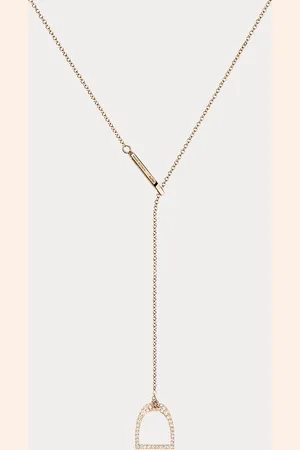 Ralph Lauren Pave Stirrup Lariat Necklace