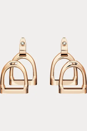 Ralph Lauren Rose Double-Stirrup Earrings