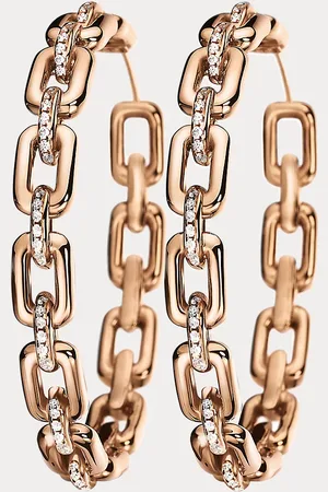 Ralph Lauren Pave Rose Gold Hoop Earrings