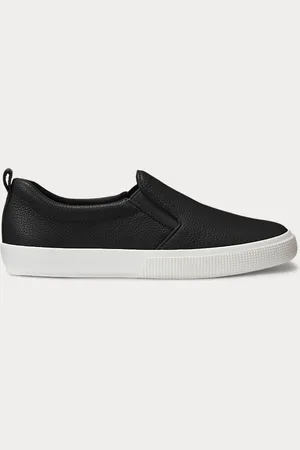 Ralph Lauren Haddley Tumbled Leather Slip-On Trainer