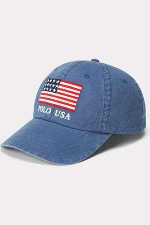 Ralph Lauren Embroidered Flag Twill Ball Cap