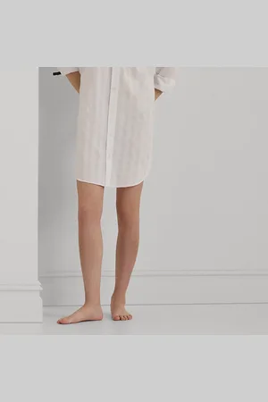 Ralph Lauren Shadow-Stripe Cotton Sleep Shirt