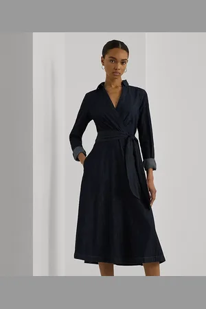 Ralph Lauren Denim Long-Sleeve Midi Dress