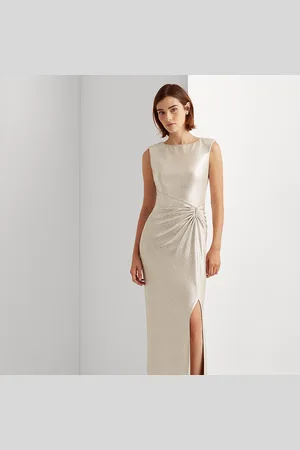 Ralph Lauren Metallic Knit Sleeveless Gown