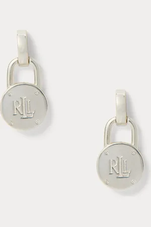 Ralph Lauren Sterling Padlock Drop Earrings