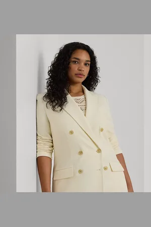 Ralph Lauren Curve - Double-Breasted Wool Crepe Blazer