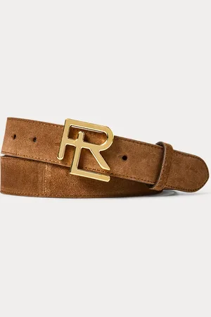 Ralph Lauren RL-Buckle Calf-Suede Belt