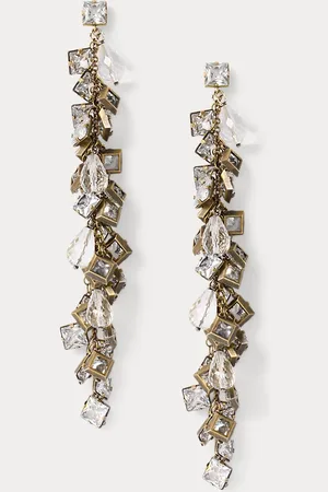 Ralph Lauren Sterling Silver Crystal Strand Earrings