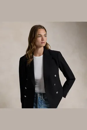 Ralph Lauren Double-Breasted Stretch-Wool Blazer