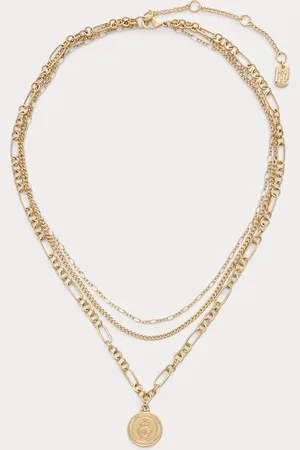 Ralph Lauren Layered -Tone Logo Pendant Necklace