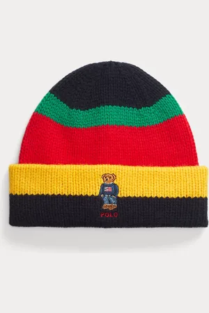 Ralph Lauren Polo Bear Striped Wool Beanie