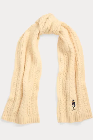 Ralph Lauren Polo Bear Cable-Knit Wool-Blend Scarf