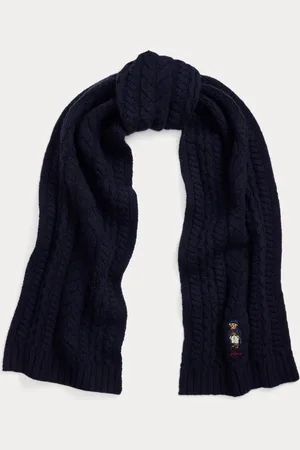 Ralph Lauren Polo Bear Cable-Knit Wool-Blend Scarf