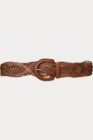 Ralph Lauren Braided Leather Wide Belt