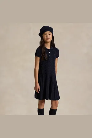 Ralph Lauren Cable-Knit Cotton Polo Jumper Dress