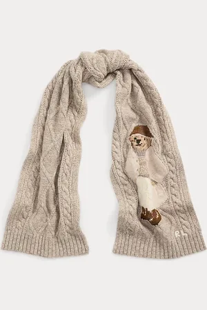 Ralph Lauren Polo Bear Aran-Knit Wool-Blend Scarf
