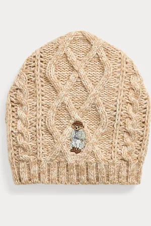 Ralph Lauren Polo Bear Aran-Knit Wool-Blend Beanie