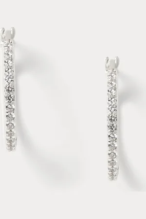 Ralph Lauren Pav?? Sterling Hoop Earrings