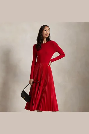 Ralph Lauren Jumper-Bodice Long-Sleeve Dress