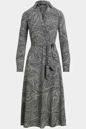 Ralph Lauren Paisley Crepe Midi Dress
