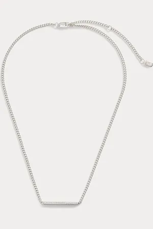 Ralph Lauren Sterling Logo Bar Necklace