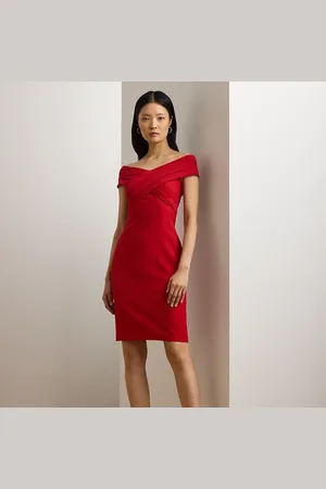 Ralph Lauren Crepe Off-the-Shoulder Cocktail Dress