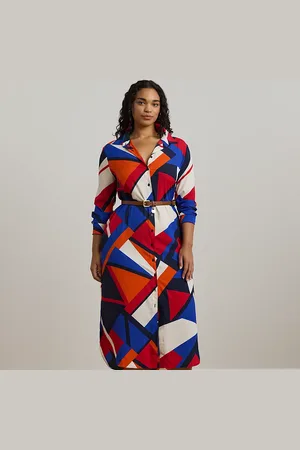 Ralph Lauren Curve - Print Crepe Shirtdress