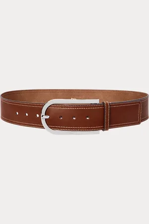 Ralph Lauren Elongated-Buckle Leather Belt