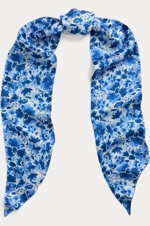 Ralph Lauren Floral Logo Reversible Silk Twill Scarf