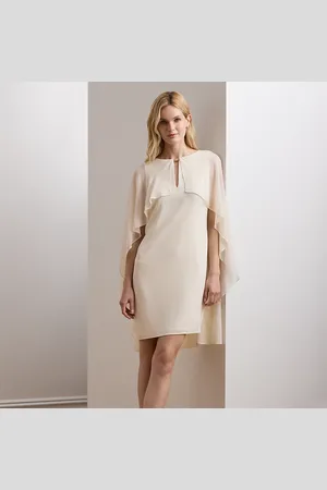 Ralph Lauren Cape Georgette Cocktail Dress