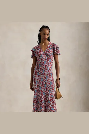 Ralph Lauren Floral-Print Silk Dress