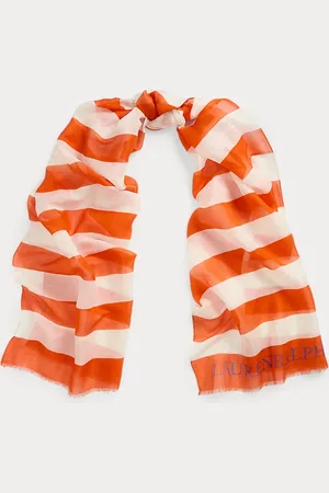 Ralph Lauren Logo Striped Wrap Scarf