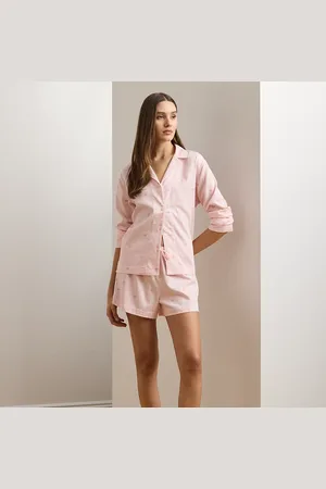 Ralph Lauren Logo Striped Sateen Boxer Sleep Set