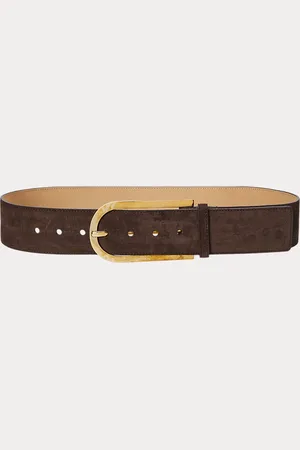 Ralph Lauren Elongated-Buckle Suede Belt