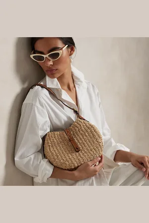 Ralph Lauren Polo ID Raffia Small Shoulder Bag