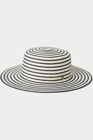 Ralph Lauren Striped Straw Boater Hat