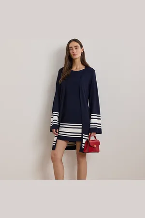 Ralph Lauren Petite - Two-Tone Cap-Sleeve Shift Jumper Dress