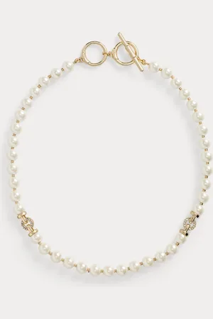 Ralph Lauren Plated Pav?? Faux-Pearl Necklace