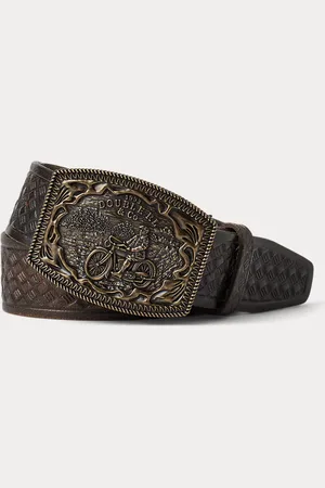 Ralph Lauren Basket-Weave-Embossed Leather Belt